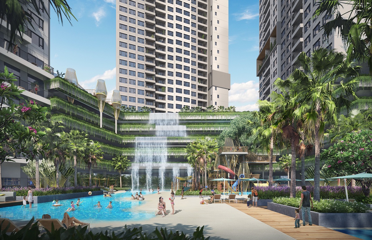 Khu vui chơi thác nước The Infiniti Riviera Point Quận 7