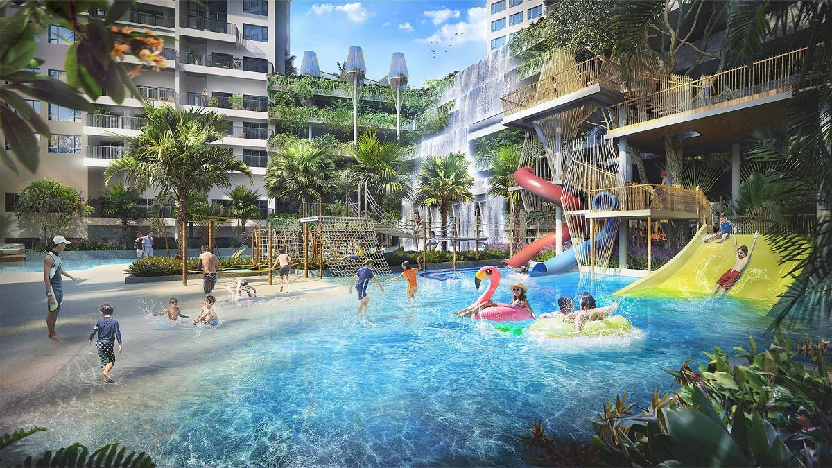 Khu vui chơi thác nước tại The Infiniti Riviera Point