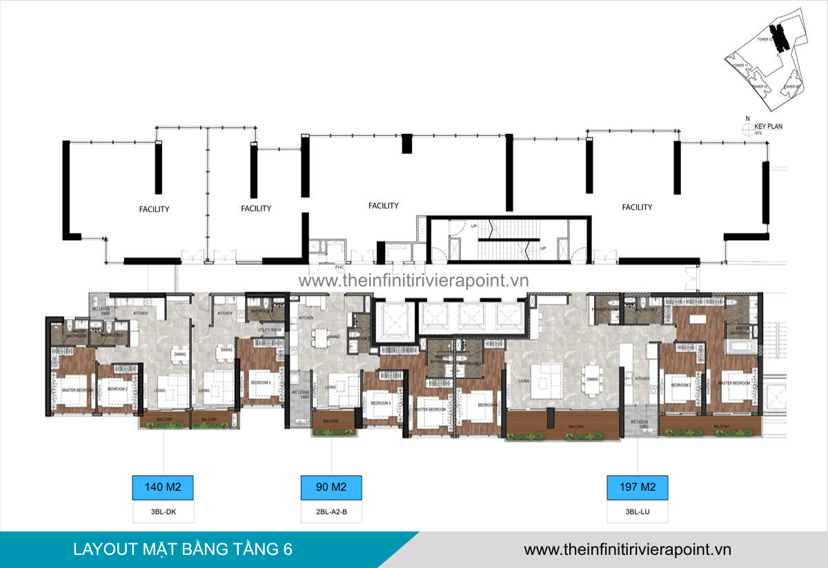 Mặt bằng tầng 6 Tòa T12 The Infiniti Riviera Point